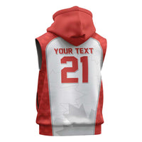 World Football 2026 Canada Custom Sleeveless Zip Hoodie Maple Leaf Seamless Pattern - Wonder Print Shop