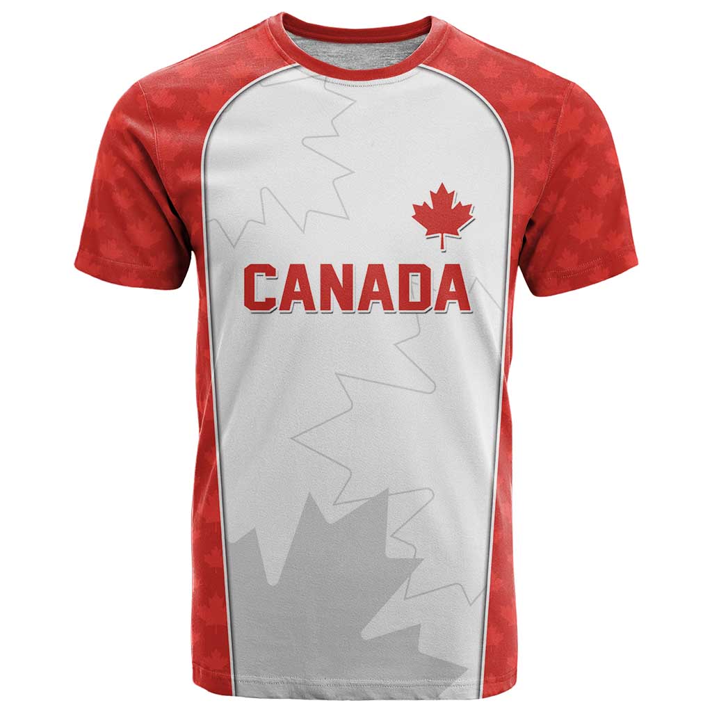 World Football 2026 Canada Custom T Shirt Maple Leaf Seamless Pattern - Wonder Print Shop