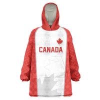 World Football 2026 Canada Custom Wearable Blanket Hoodie Maple Leaf Seamless Pattern - Wonder Print Shop
