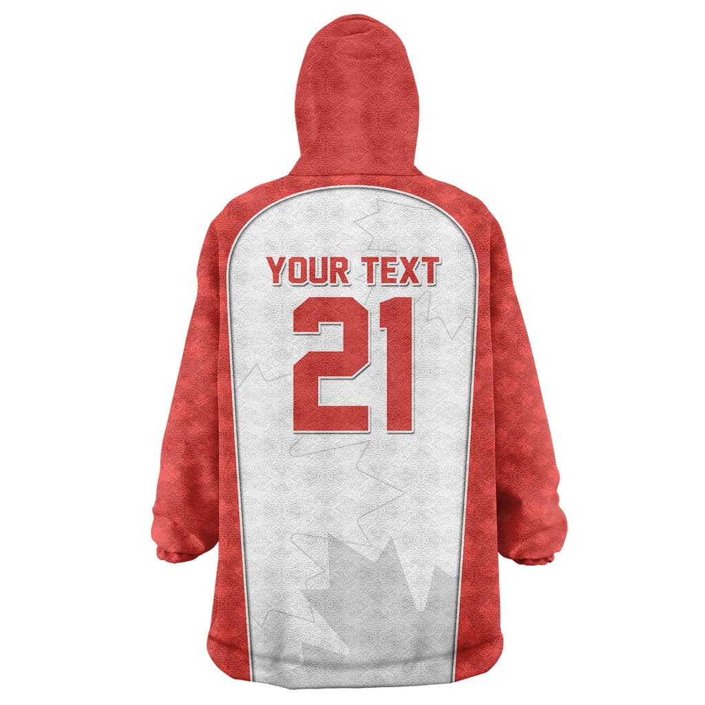 World Football 2026 Canada Custom Wearable Blanket Hoodie Maple Leaf Seamless Pattern - Wonder Print Shop