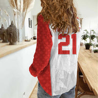 World Football 2026 Canada Custom Women Casual Shirt Maple Leaf Seamless Pattern - Wonder Print Shop