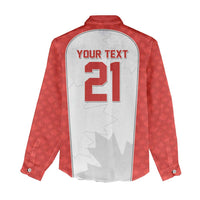 World Football 2026 Canada Custom Women Casual Shirt Maple Leaf Seamless Pattern - Wonder Print Shop