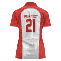 World Football 2026 Canada Custom Women Polo Shirt Maple Leaf Seamless Pattern - Wonder Print Shop