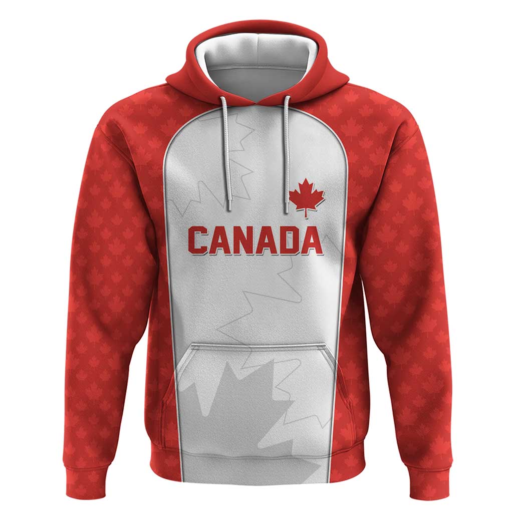 World Football 2026 Canada Custom Zip Hoodie Maple Leaf Seamless Pattern - Wonder Print Shop