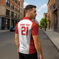 World Football 2026 Canada Custom Zipper Polo Shirt Maple Leaf Seamless Pattern - Wonder Print Shop