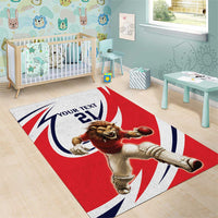 England Lion Mascot Cricket Custom Area Rug Unique Pattern