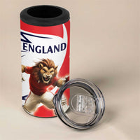 England Lion Mascot Cricket Custom 4 in 1 Can Cooler Tumbler Unique Pattern