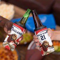 England Lion Mascot Cricket Custom 4 in 1 Can Cooler Tumbler Unique Pattern
