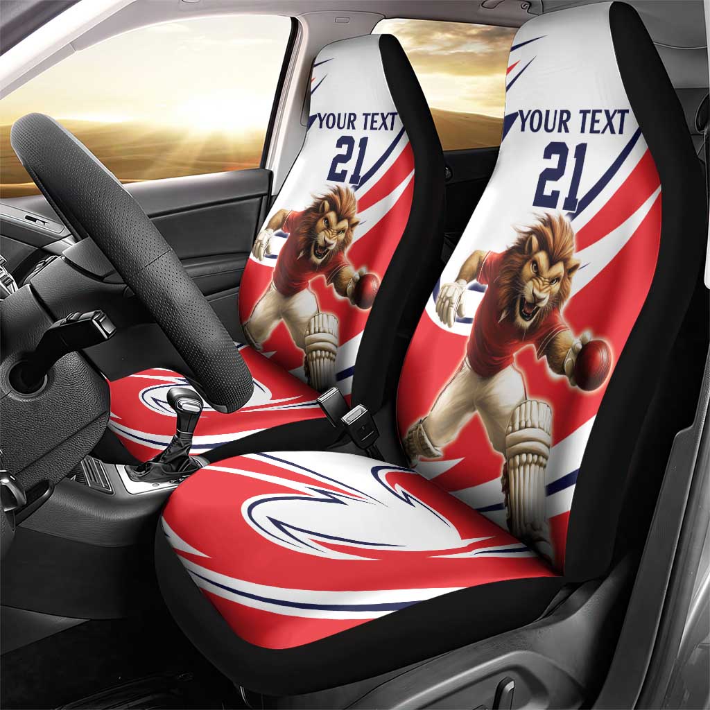 England Lion Mascot Cricket Custom Car Seat Cover Unique Pattern