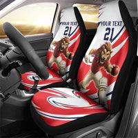 England Lion Mascot Cricket Custom Car Seat Cover Unique Pattern