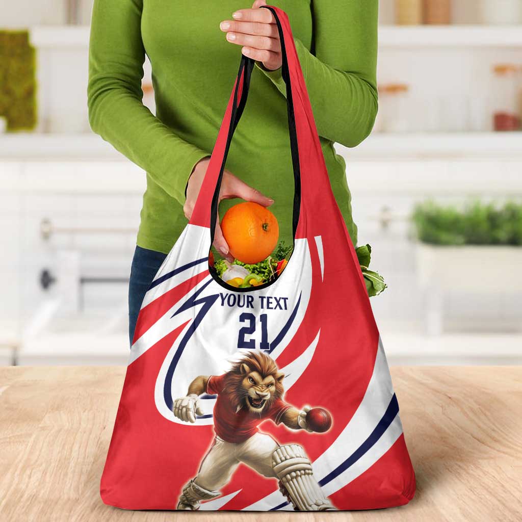 England Lion Mascot Cricket Custom Grocery Bag Unique Pattern