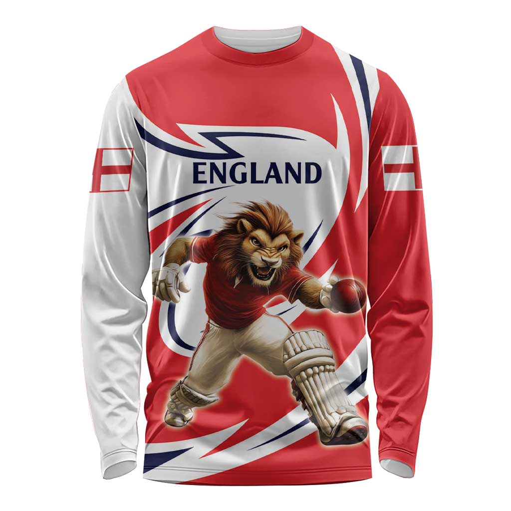 England Lion Mascot Cricket Custom Long Sleeve Shirt Unique Pattern