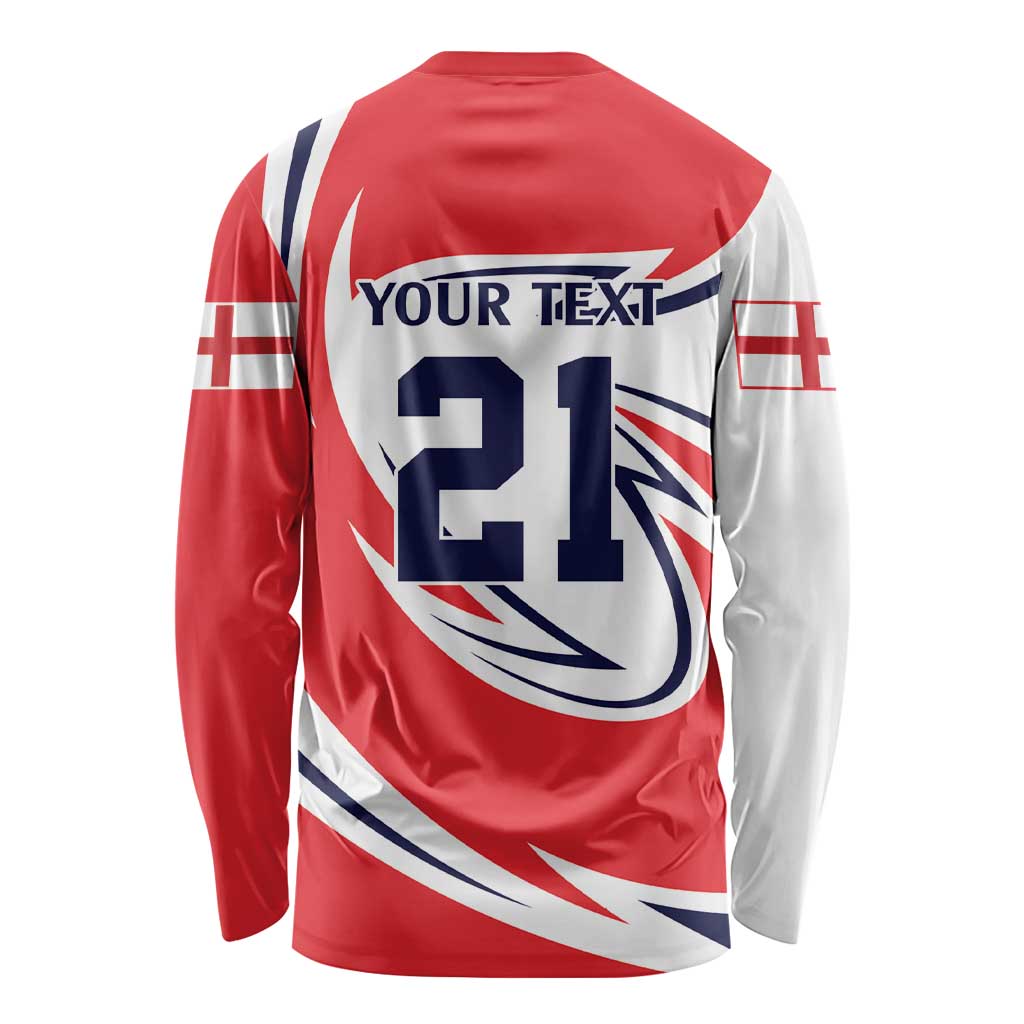 England Lion Mascot Cricket Custom Long Sleeve Shirt Unique Pattern