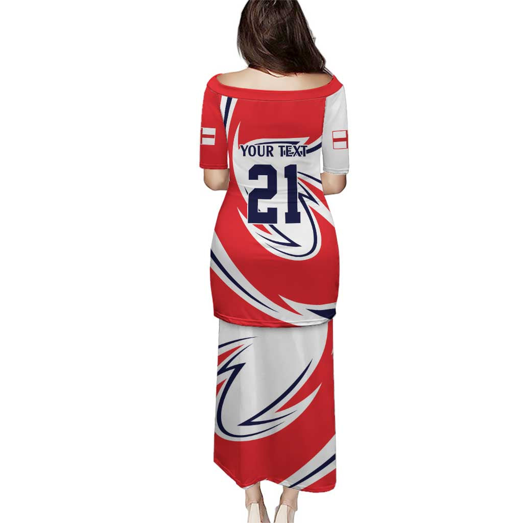 England Lion Mascot Cricket Custom Puletasi Unique Pattern