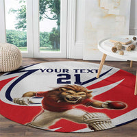 England Lion Mascot Cricket Custom Round Carpet Unique Pattern