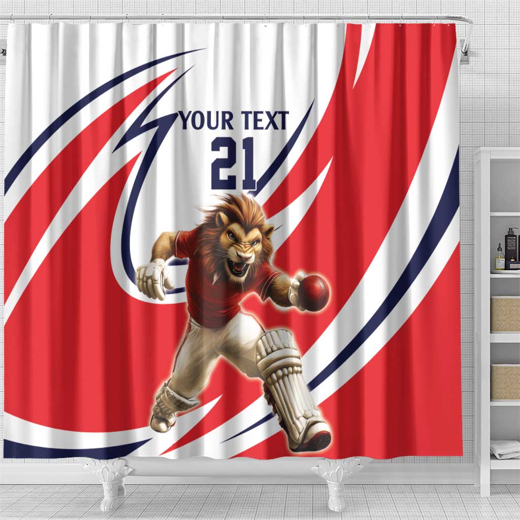 England Lion Mascot Cricket Custom Shower Curtain Unique Pattern