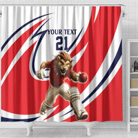 England Lion Mascot Cricket Custom Shower Curtain Unique Pattern