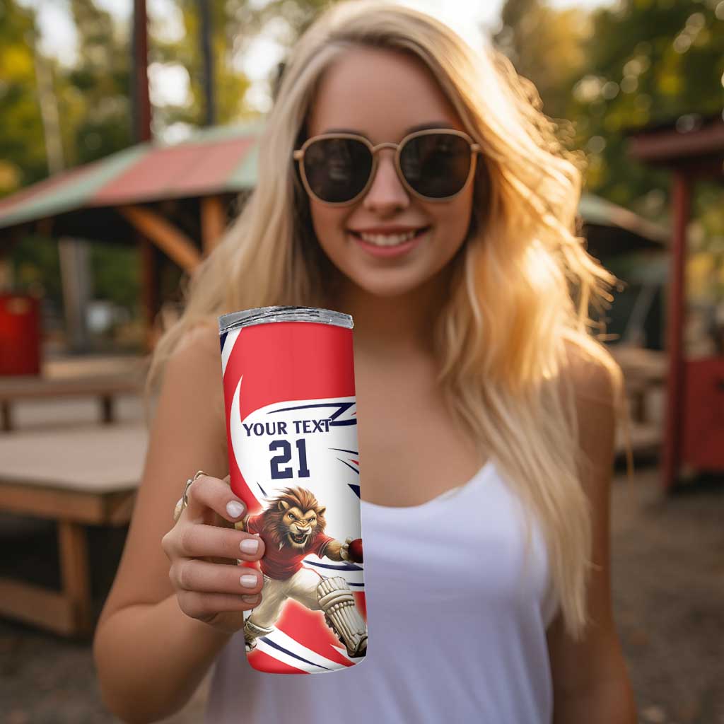 England Lion Mascot Cricket Custom Skinny Tumbler Unique Pattern