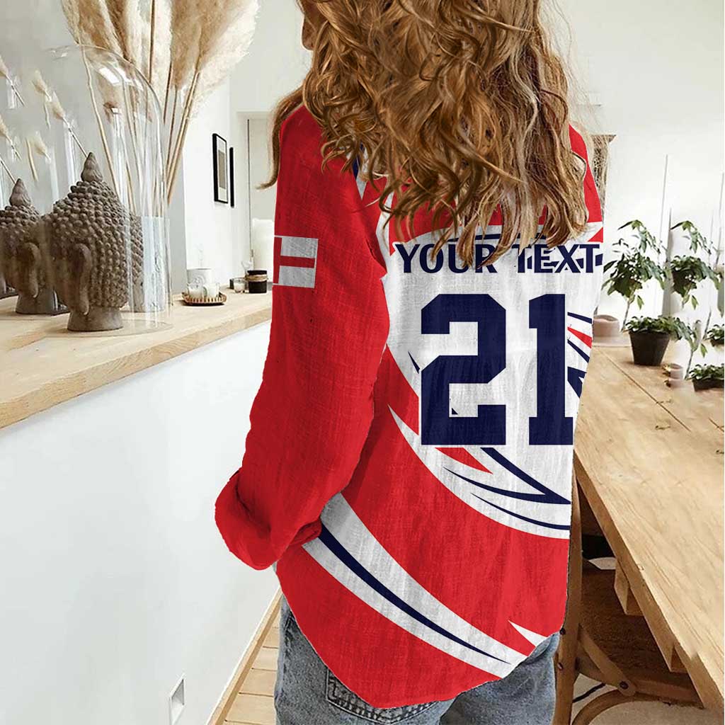 England Lion Mascot Cricket Custom Women Casual Shirt Unique Pattern