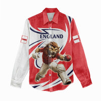 England Lion Mascot Cricket Custom Women Casual Shirt Unique Pattern