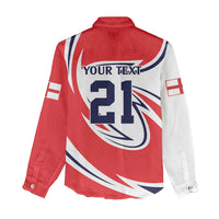 England Lion Mascot Cricket Custom Women Casual Shirt Unique Pattern