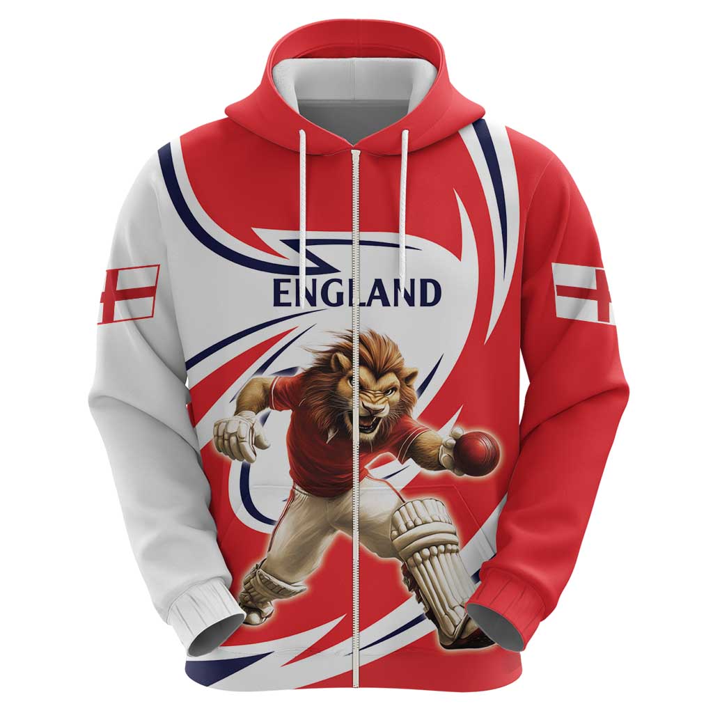 England Lion Mascot Cricket Custom Zip Hoodie Unique Pattern