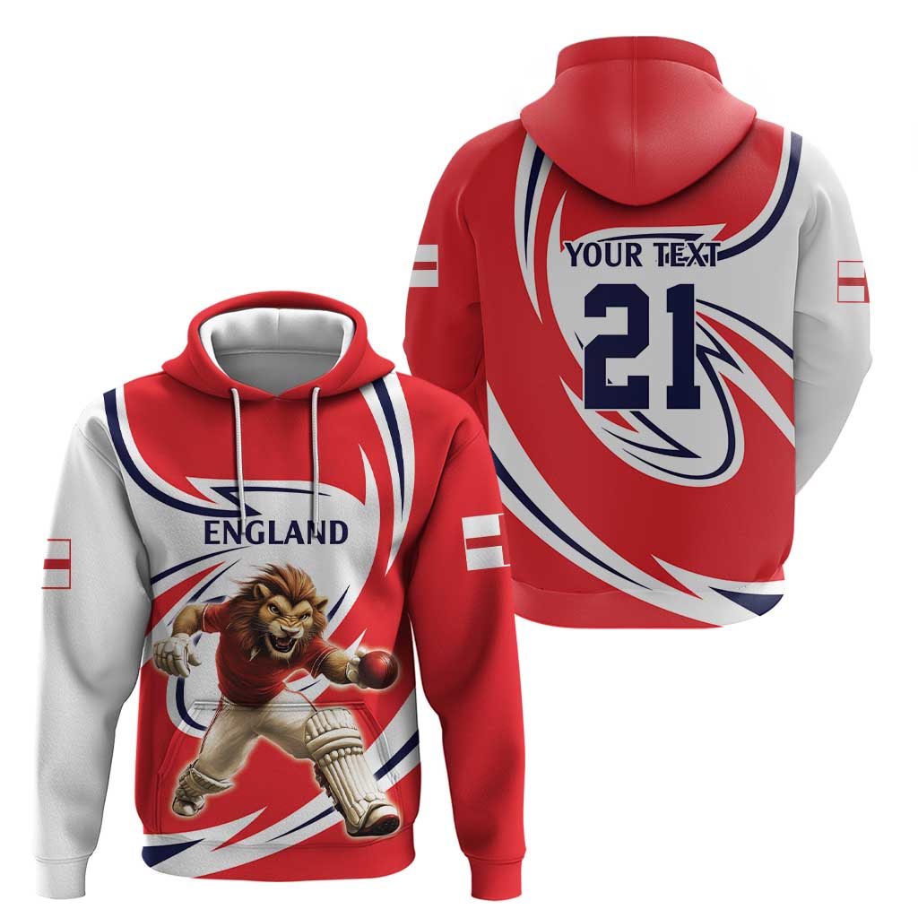 England Lion Mascot Cricket Custom Zip Hoodie Unique Pattern
