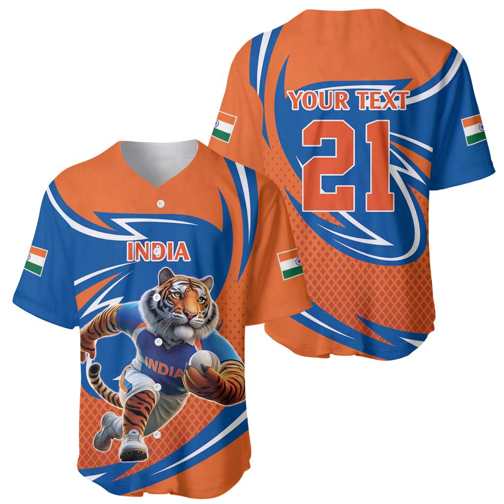 Indian Bengal Tiger Cricket Custom Baseball Jersey Unique Pattern