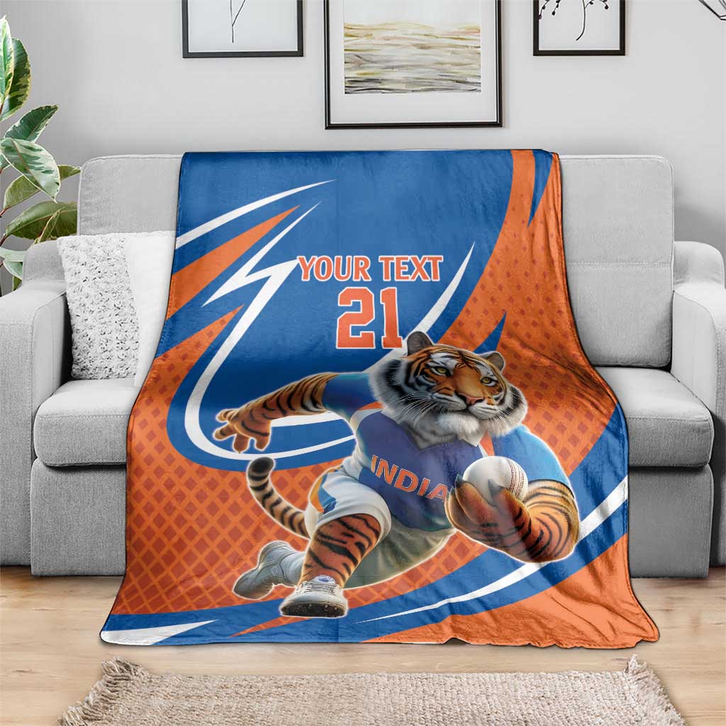 Indian Bengal Tiger Cricket Custom Blanket Unique Pattern