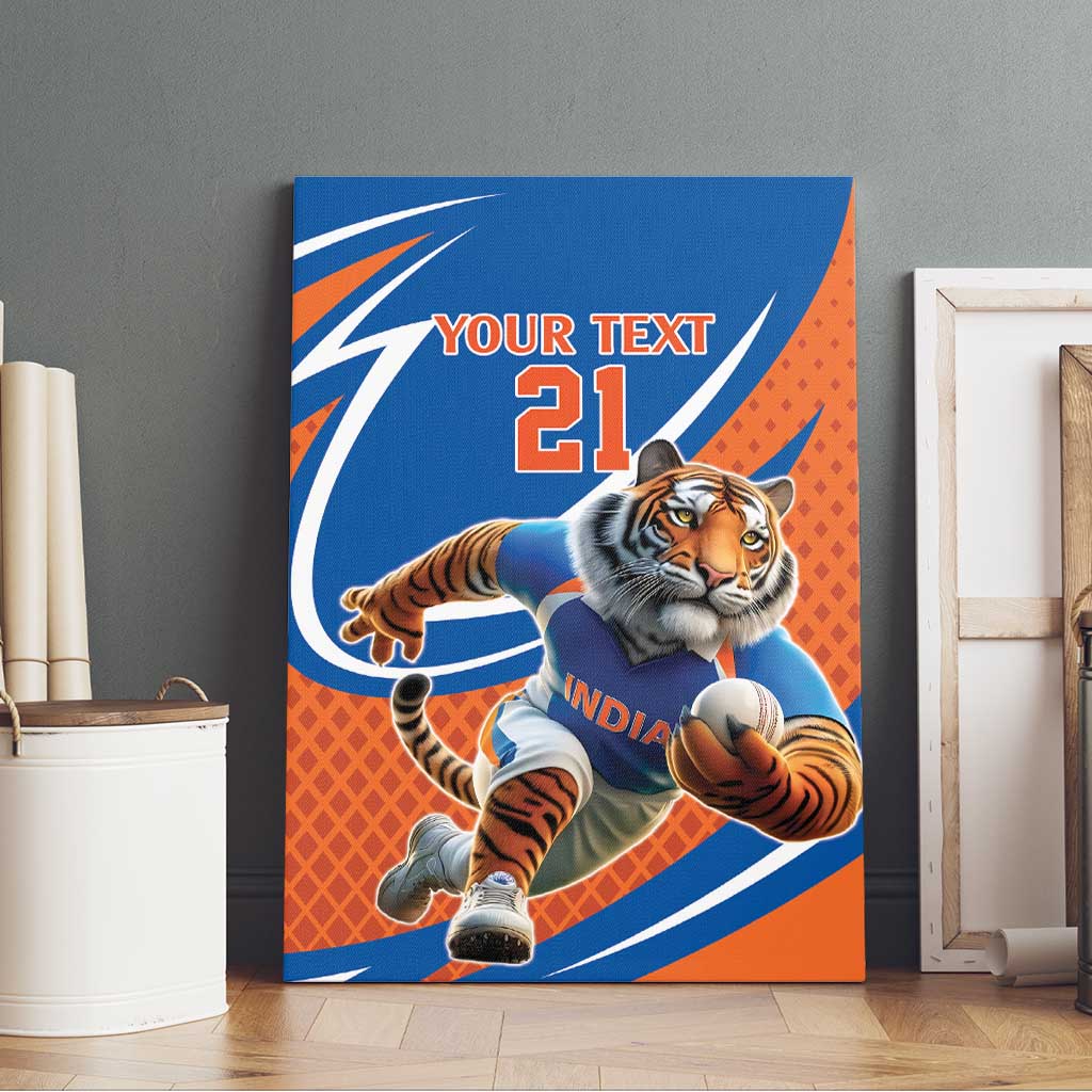 Indian Bengal Tiger Cricket Custom Canvas Wall Art Unique Pattern