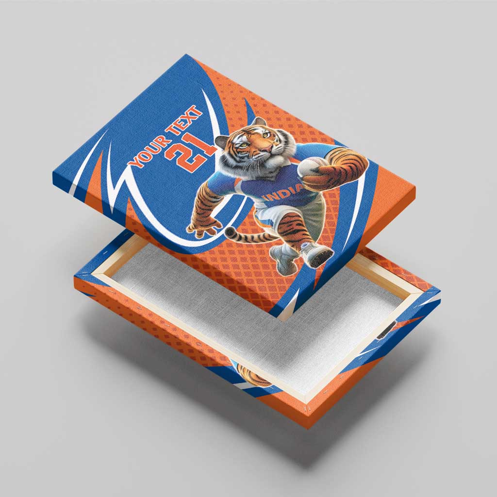 Indian Bengal Tiger Cricket Custom Canvas Wall Art Unique Pattern