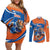 Indian Bengal Tiger Cricket Custom Couples Matching Off Shoulder Short Dress and Long Sleeve Button Shirt Unique Pattern