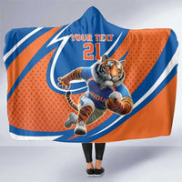 Indian Bengal Tiger Cricket Custom Hooded Blanket Unique Pattern