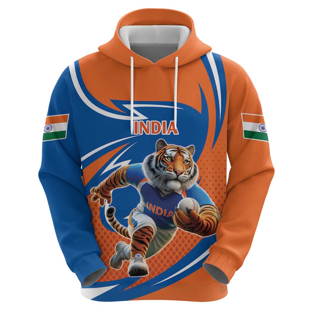 Indian Bengal Tiger Cricket Custom Hoodie Unique Pattern