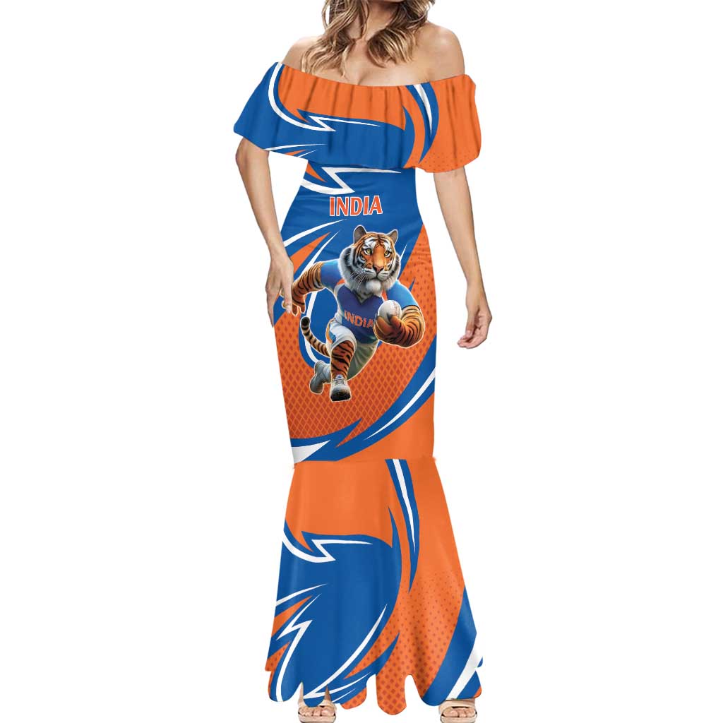 Indian Bengal Tiger Cricket Custom Mermaid Dress Unique Pattern