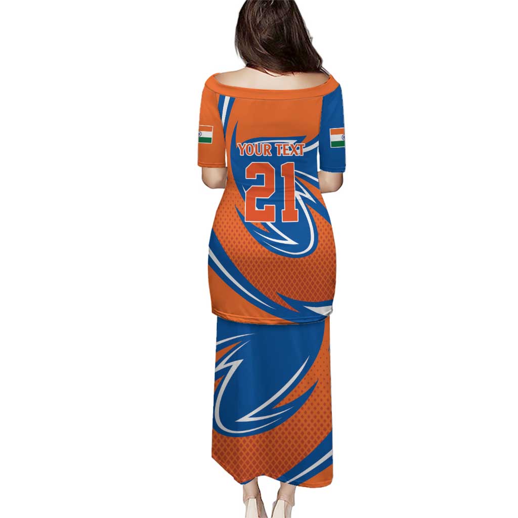 Indian Bengal Tiger Cricket Custom Puletasi Unique Pattern