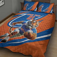 Indian Bengal Tiger Cricket Custom Quilt Bed Set Unique Pattern
