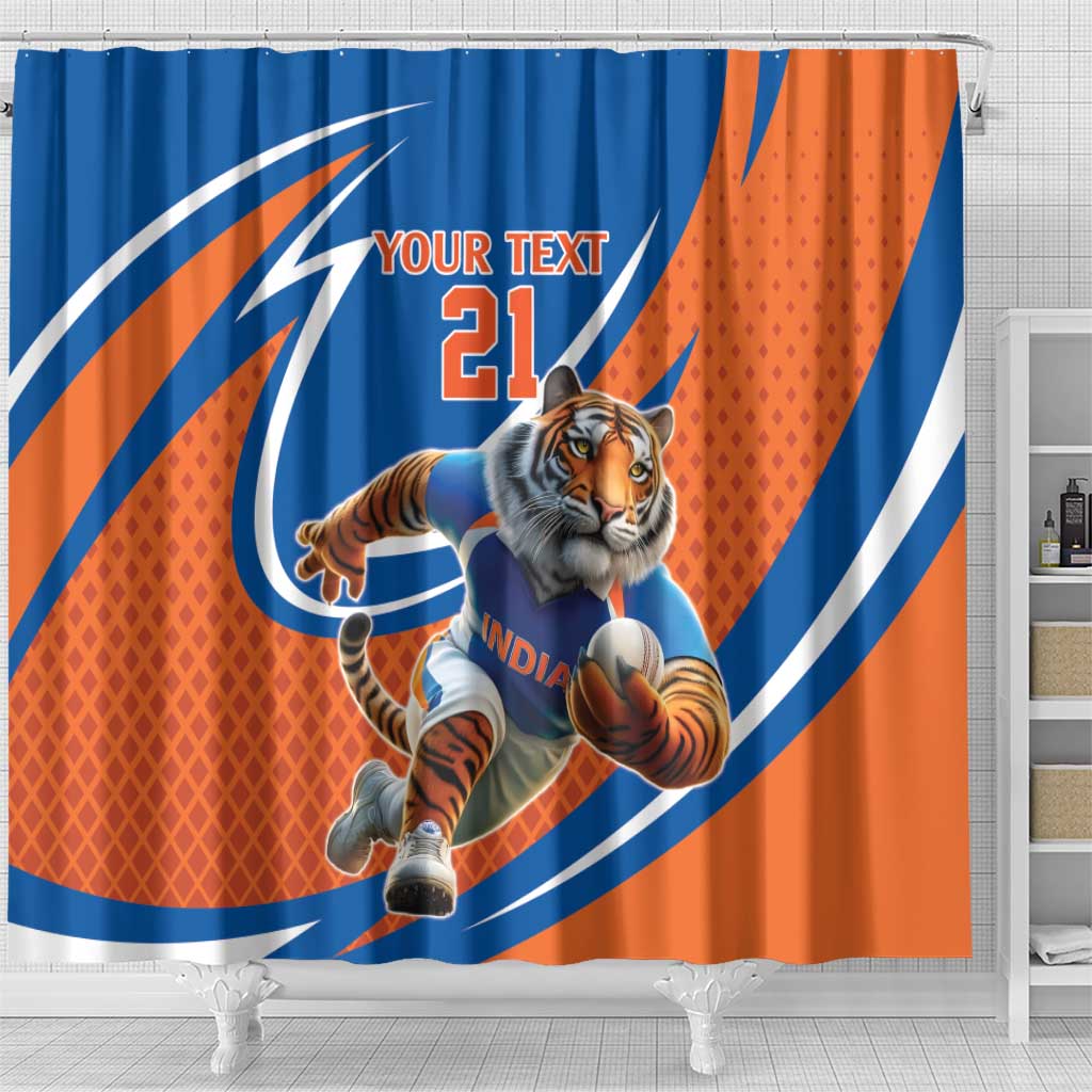 Indian Bengal Tiger Cricket Custom Shower Curtain Unique Pattern