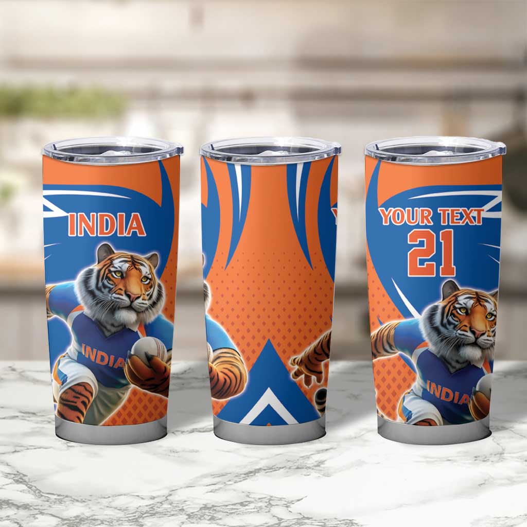 Indian Bengal Tiger Cricket Custom Tumbler Cup Unique Pattern