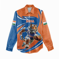 Indian Bengal Tiger Cricket Custom Women Casual Shirt Unique Pattern