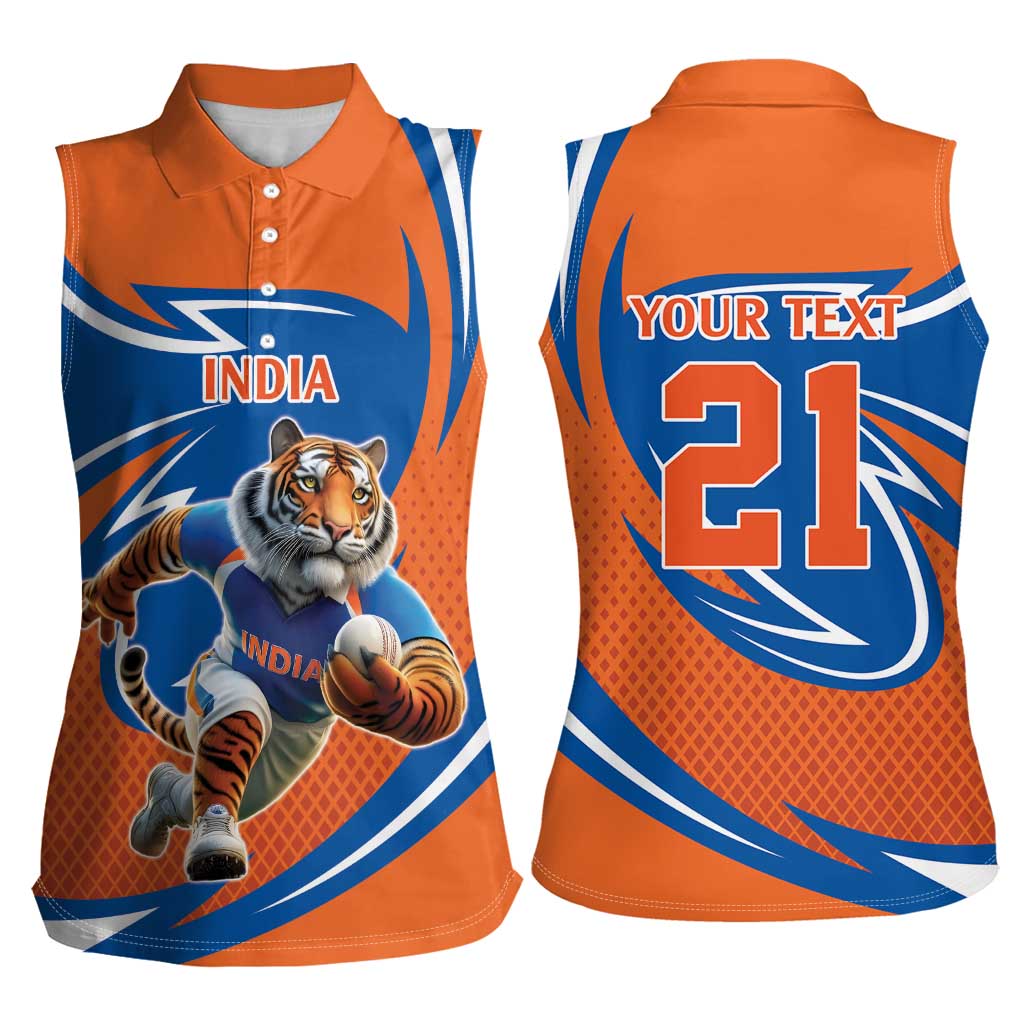 Indian Bengal Tiger Cricket Custom Women Sleeveless Polo Shirt Unique Pattern