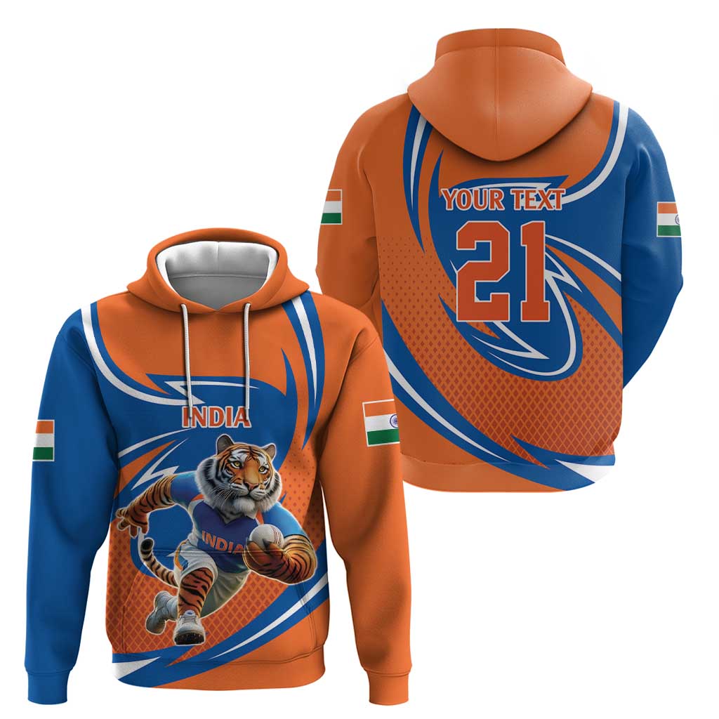 Indian Bengal Tiger Cricket Custom Zip Hoodie Unique Pattern