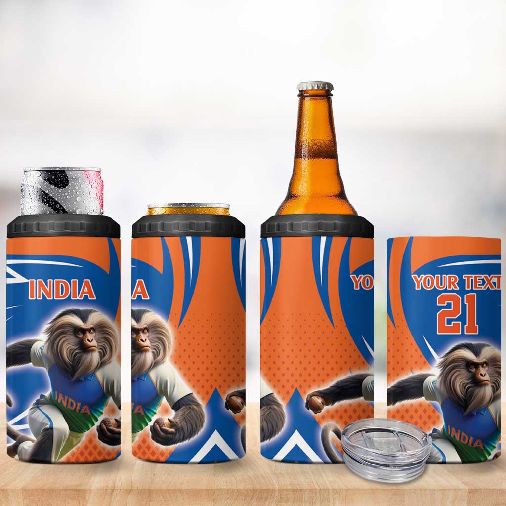 Indian Nilgiri Langur Cricket Custom 4 in 1 Can Cooler Tumbler Unique Pattern