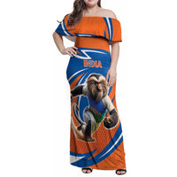 Indian Nilgiri Langur Cricket Custom Family Matching Off Shoulder Maxi Dress and Hawaiian Shirt Unique Pattern