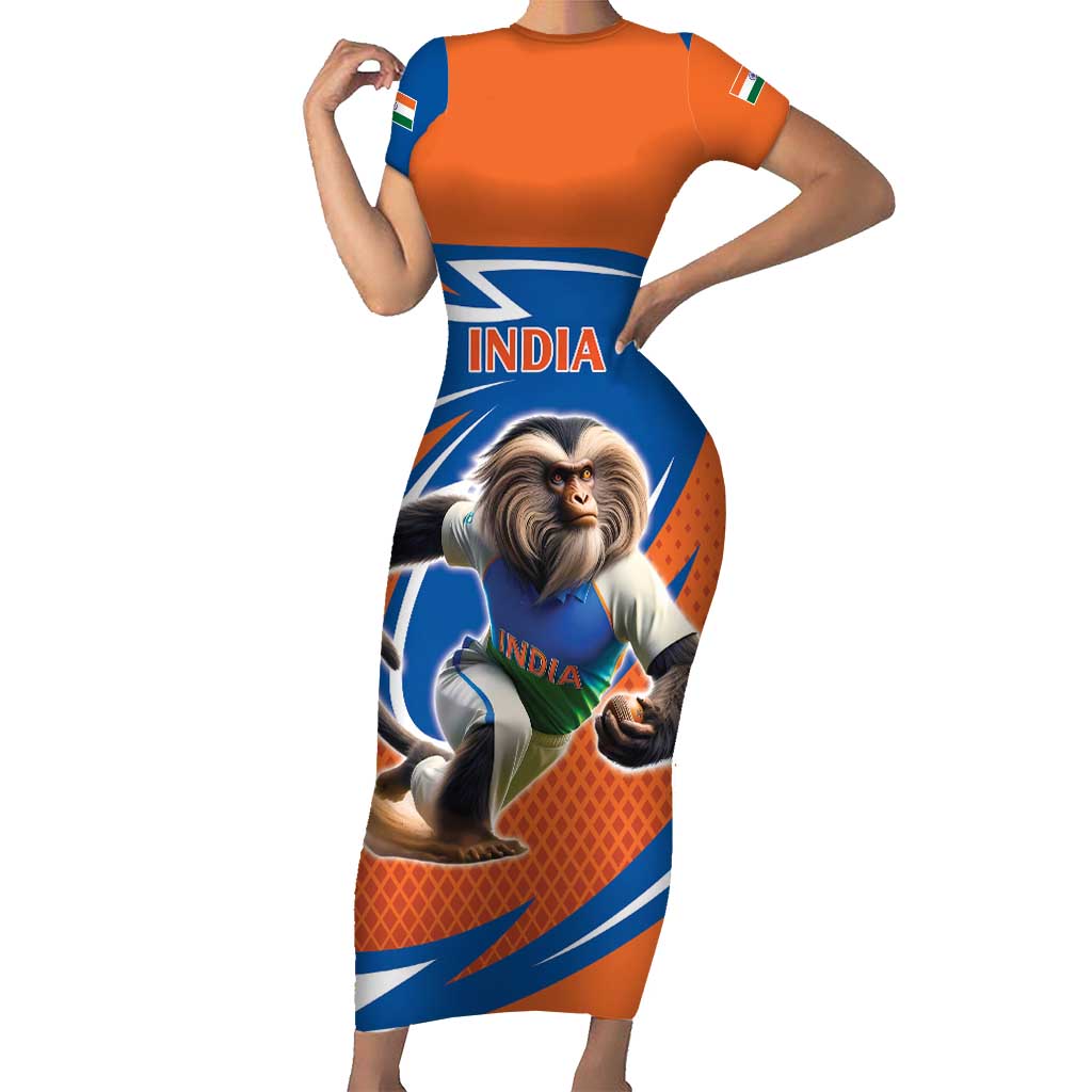 Indian Nilgiri Langur Cricket Custom Family Matching Short Sleeve Bodycon Dress and Hawaiian Shirt Unique Pattern