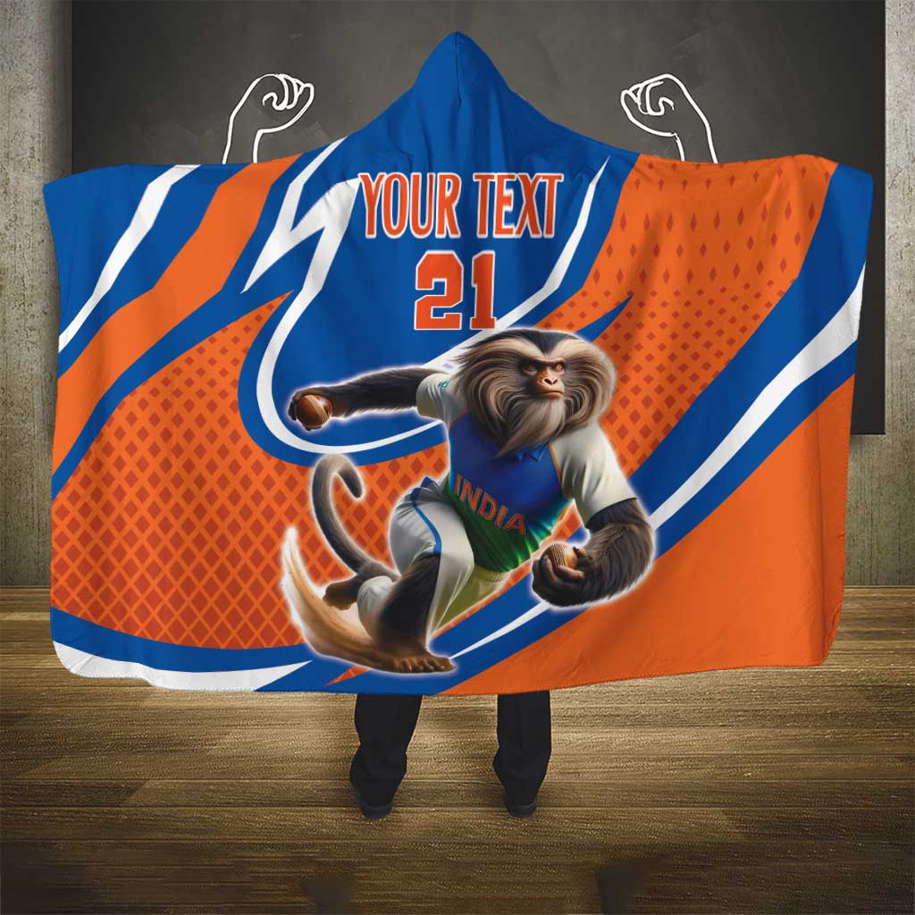 Indian Nilgiri Langur Cricket Custom Hooded Blanket Unique Pattern