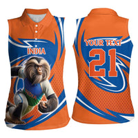 Indian Nilgiri Langur Cricket Custom Women Sleeveless Polo Shirt Unique Pattern