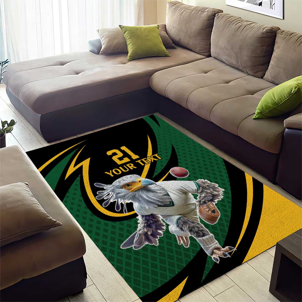 South African Secretary Bird Cricket Custom Area Rug Unique Pattern