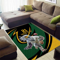 South African Secretary Bird Cricket Custom Area Rug Unique Pattern