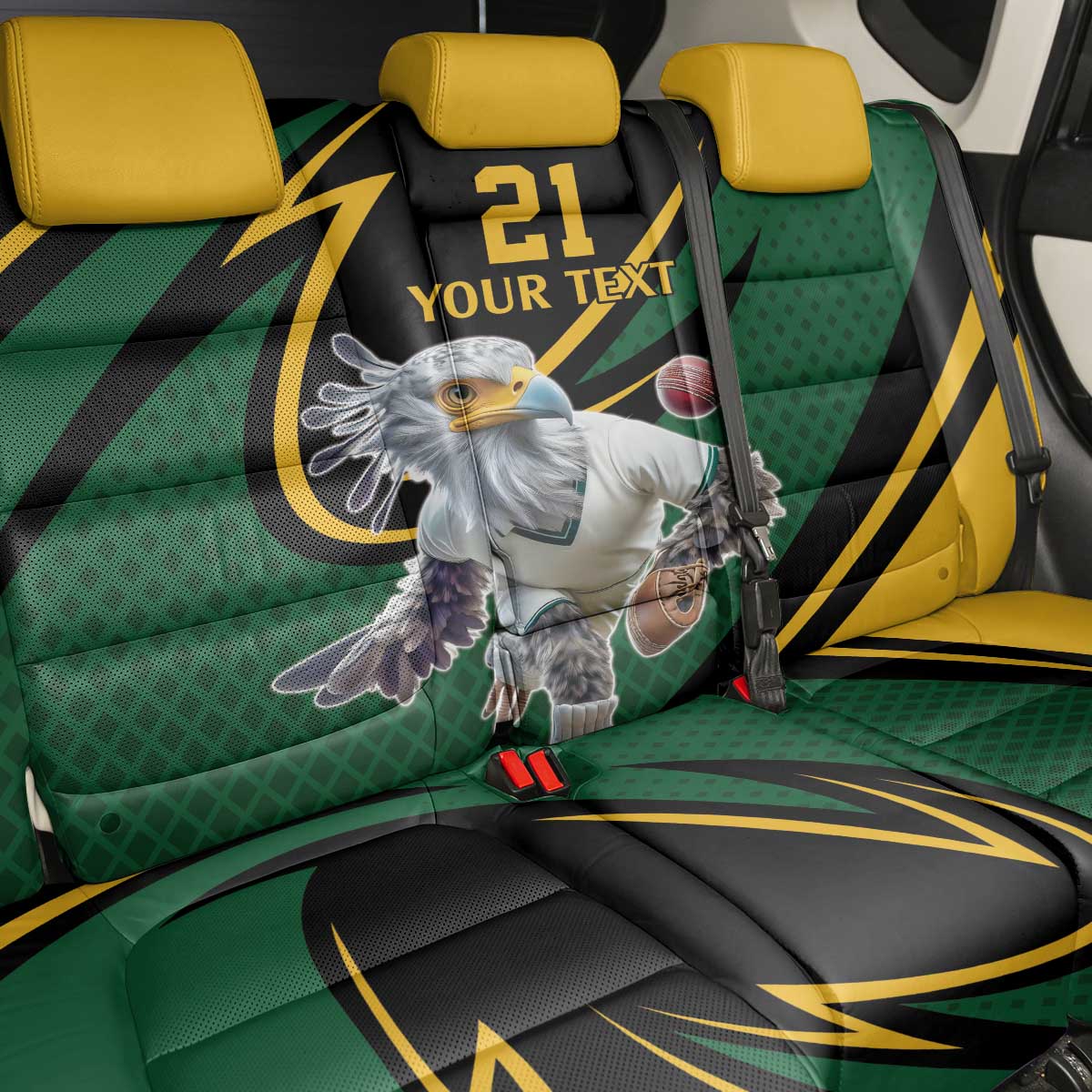 South African Secretary Bird Cricket Custom Back Car Seat Cover Unique Pattern
